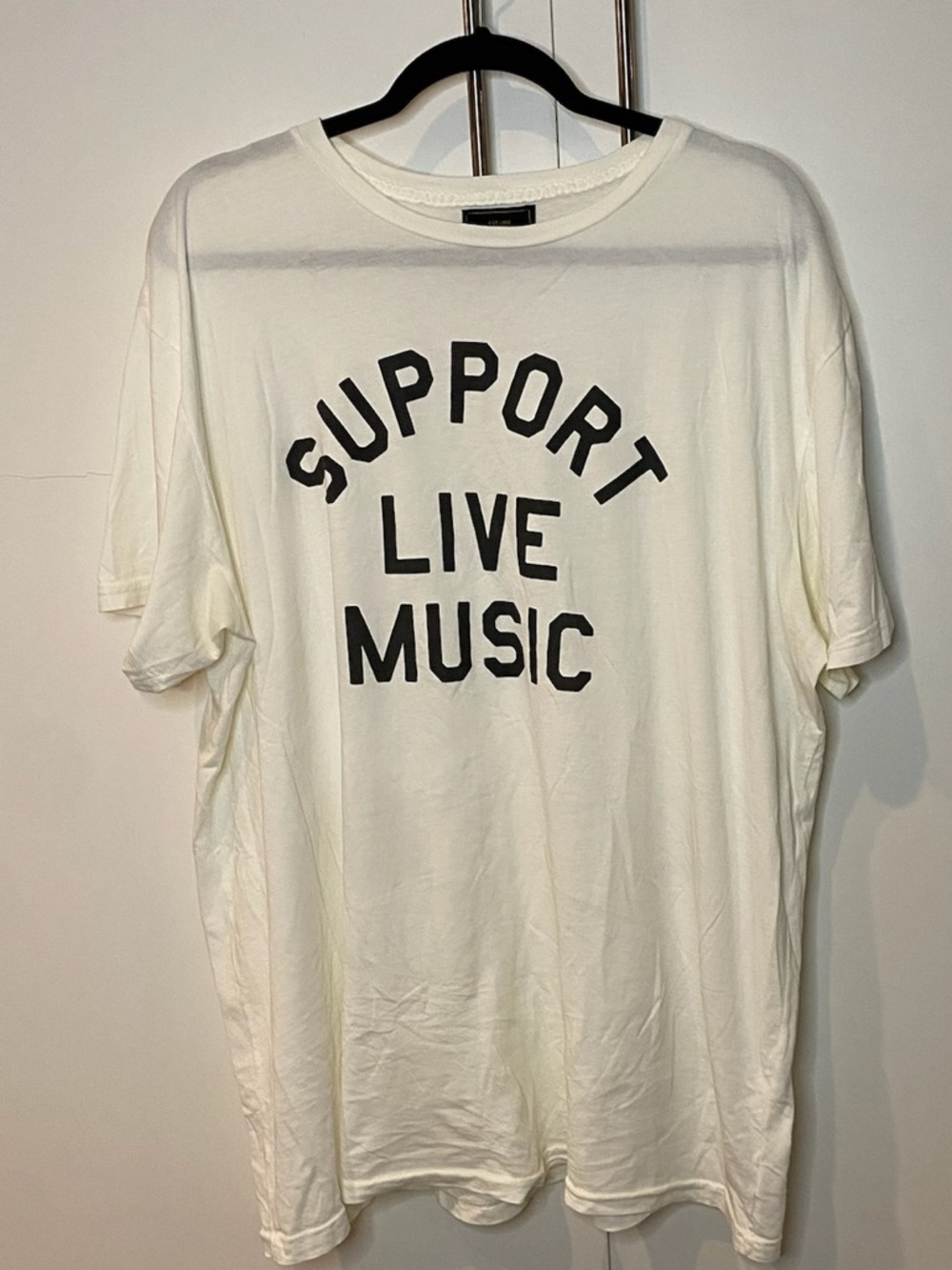 Support Live Music White Graphic Tee
